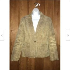 BCBG Maxazria Women’s 10 Brown Leather Suit Jacket